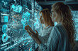 © btiger - Women Analyzing Data On Interactive Screens In High-Tech Environment