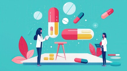 Poster - A marketing team planning a campaign for the launch of a new pharmaceutical product.