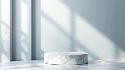 Sticker - Marble Podium in Minimalist Interior.