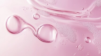 Poster - delicate bubbles and flowing liquid create a serene composition in soft pink hues, showcasing a tran