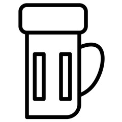 Sticker - Bottle Drink Glass Line Icon