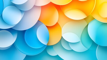 Poster - Abstract Background with Overlapping Circles in Blue and Yellow Tones.