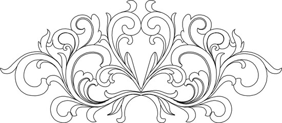 Wall Mural - Vector sketch illustration silhouette design ornate ornament baground pattern floral classic vintage ethnic