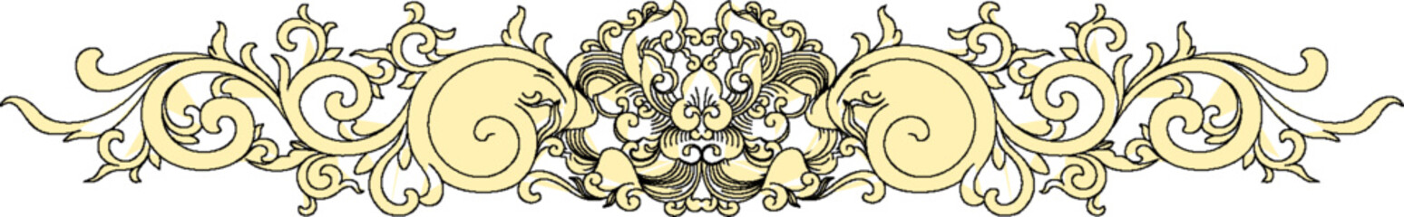 Vector sketch illustration silhouette design ornate ornament baground pattern floral classic vintage ethnic 