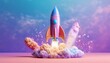 © Nim9ty  Pics - A vibrant rocket launching amidst colorful clouds, symbolizing adventure and exploration in a dreamy atmosphere.