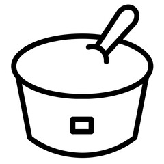 Canvas Print - Baby Bowl Food Line Icon