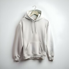 Wall Mural - Blank white hoodie mockup on a hanger.