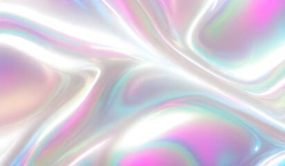 Sticker - Holographic background seamless trendy iridescent light foil texture. Soft holographic pastel unicorn marble background pattern. Modern pearlescent blurry abstract swirl illustration.	
