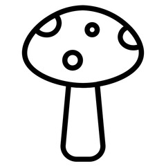 Wall Mural - Mushroom Food Fresh Line Icon