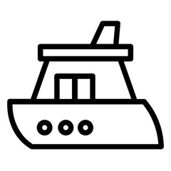 Sticker - Boat Cruise Ship Line Icon