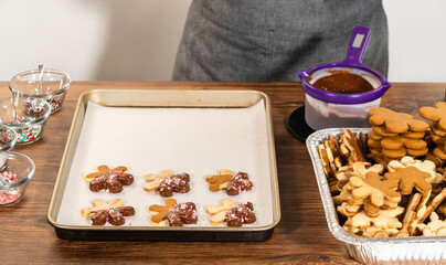 Poster - Making Star-Shaped Cookies with Chocolate and Peppermint Chips