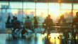 © KEA - Blurred background of modern office with office chairs and corporate computers