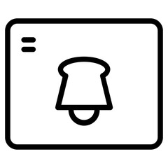 Sticker - Bell Fire Alarm Line Icon