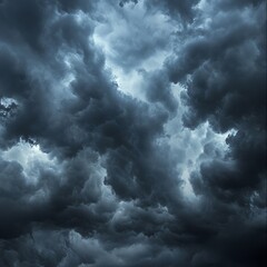 Wall Mural - Dark, stormy clouds fill the sky.