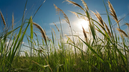 grass and sky, ai generated