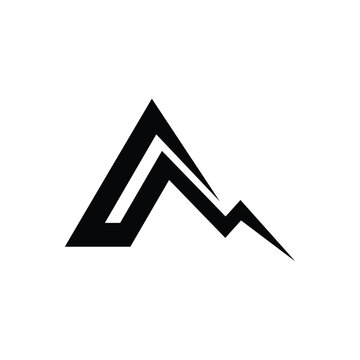 Mountain On Letter Logo Design A