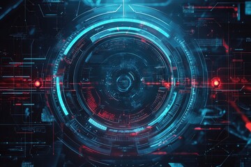 Poster - futuristic digital circle interface. hud design element. sci-fi target pointer. ai surface of screen