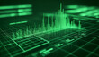 © Jason Yoder - Green holographic business chart in a digital cyberspace