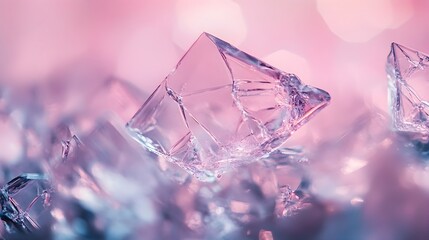 Poster - Mesmerizing macro photography showcasing the intricate beauty and shimmering details of small glass shards highlighting their jagged