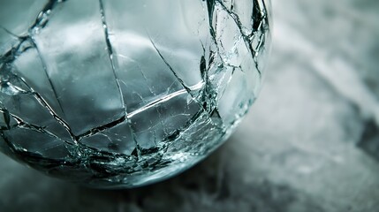 Poster - captivating macro photograph showcasing the exquisite cracked glass texture and intricate patterns o