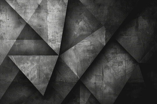 Minimalist composition of intersecting triangles. Rendered in monotone with texture and opacity.