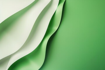 Poster - Abstract Green and White Curved Shapes