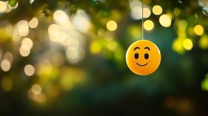 Poster - Smiling Emoji Hanging From A Branch