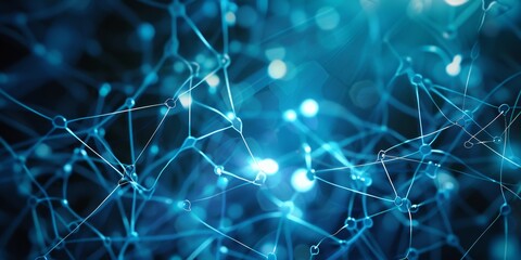 Poster - Abstract concept of interconnected neurons in the brain, illustrating complex thought processes and cognition
