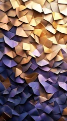 Poster - Abstract Geometric Pattern with Purple and Gold Tones.