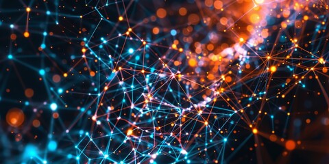 Poster - Abstract concept of interconnected neurons in the brain, illustrating complex thought processes and cognition
