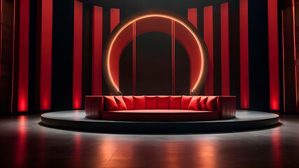 red curtain with spotlight