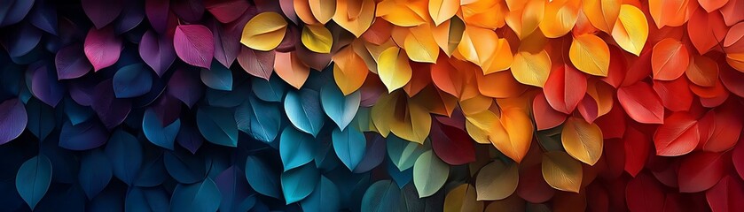 Wall Mural - Colorful Gradient Leaf Illustration