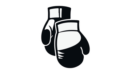 simple boxing glove black shape illustration outline vector