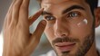 © Anna - Young man applying skincare cream in soft morning light