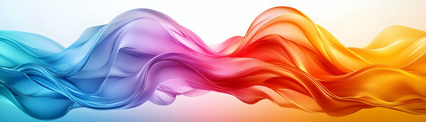 Wall Mural - Glossy Family Unity in Abstract Waves concept as A dynamic glossy abstract digital art featuring waves of color intertwining to represent family unity and diversity. The vibrant flowing design is idea