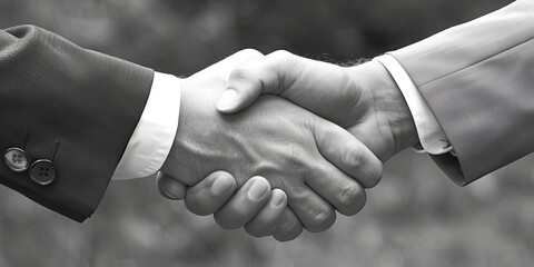 Poster - A close-up of a handshake between business partners, symbolizing trust, agreement, and professional connection