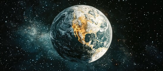 Poster - Cartoon rendering of a 3D planet