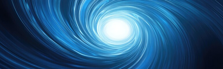 Leinwandbilder - Blue abstract spiral background with a bright center created in 3D cartoon rendering suitable for brochure book cover or web design