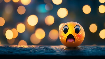 Poster - Surprised Emoji in the Night