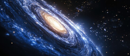 Poster - Spiral Galaxy in deep space 3D cartoon rendering