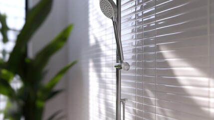 Fototapete - Close up 3D rendering of a shower in a bathroom