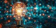 © kwanchaift - Abstract digital art of a light bulb with glowing circuits, creativity and invention