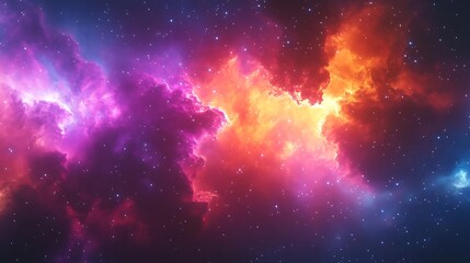 Wall Mural - Cosmic Nebula Background - Stellar Clouds in Vibrant Hues