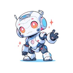 Canvas Print - Cute Robot Illustration