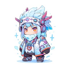 Sticker - Cute Anime Girl in Winter Outfit