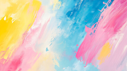 mixed paint on a canvas, abstract watercolour background with pastel color brush strokes yellow, blu