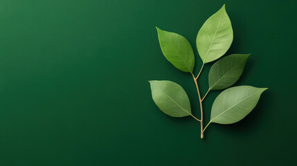 Fresh green leaves isolated on a white background, perfect for a nature-themed design