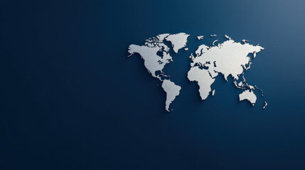Poster - 3D blue globe illustrating continents and countries, perfect for travel, business, or geography projects