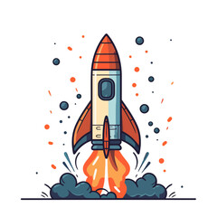 Wall Mural - Rocket icon. Space rocket launch. Spaceship image. Vector illustration.