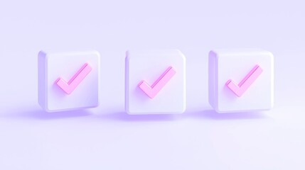 Poster - Isometric Checkmark Icon Collection, features vibrant yes and red no buttons, designed for clear visual communication, ideal for user interfaces and graphic design projects